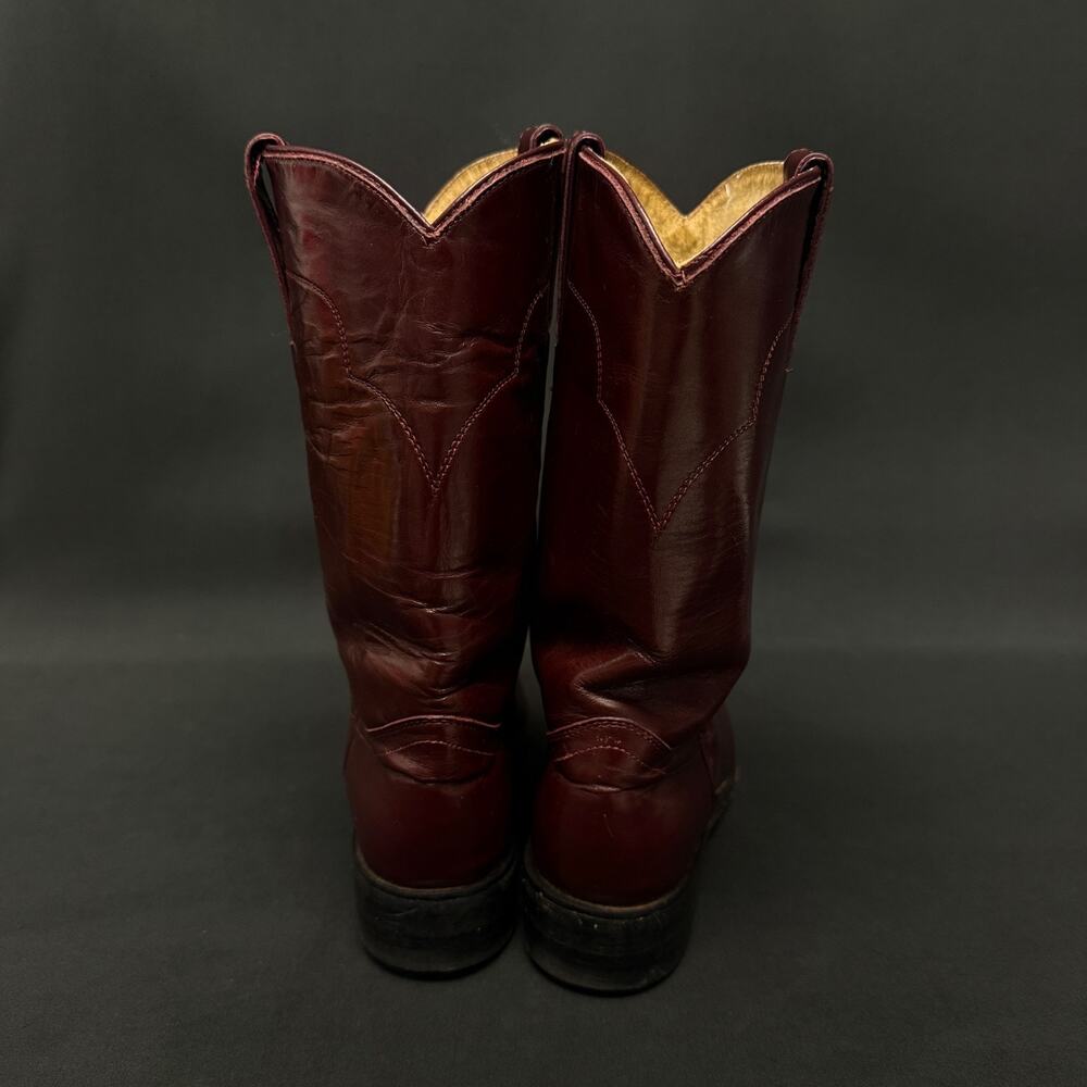 Tony Lama Womens 6B Red Burgundy Leather Western Cowboy Rodeo Boots - Picture 4 of 10